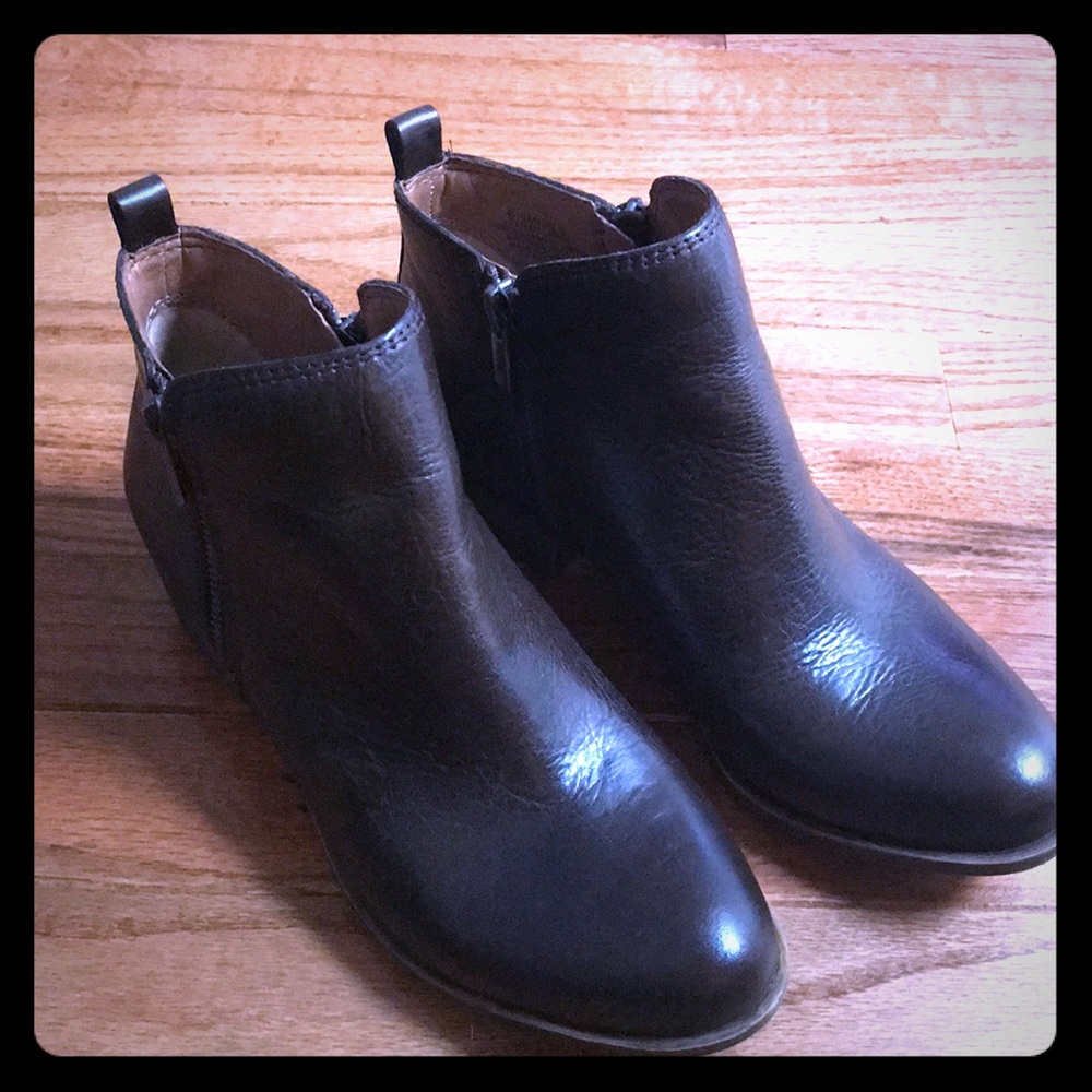 Brown booties.